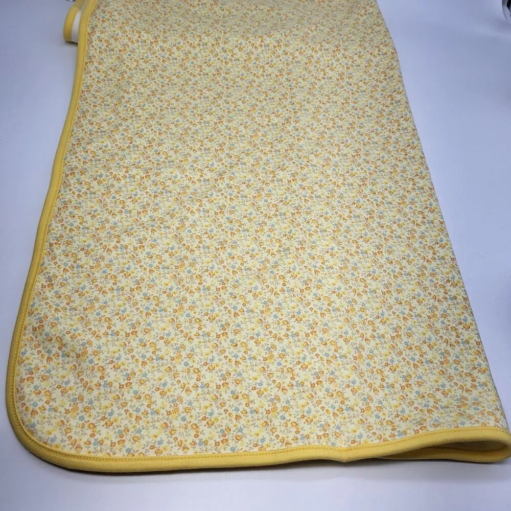 Vintage Gymboree Prairie Ranch Baby Blanket Floral Fruit Apple Pear Appliqué
